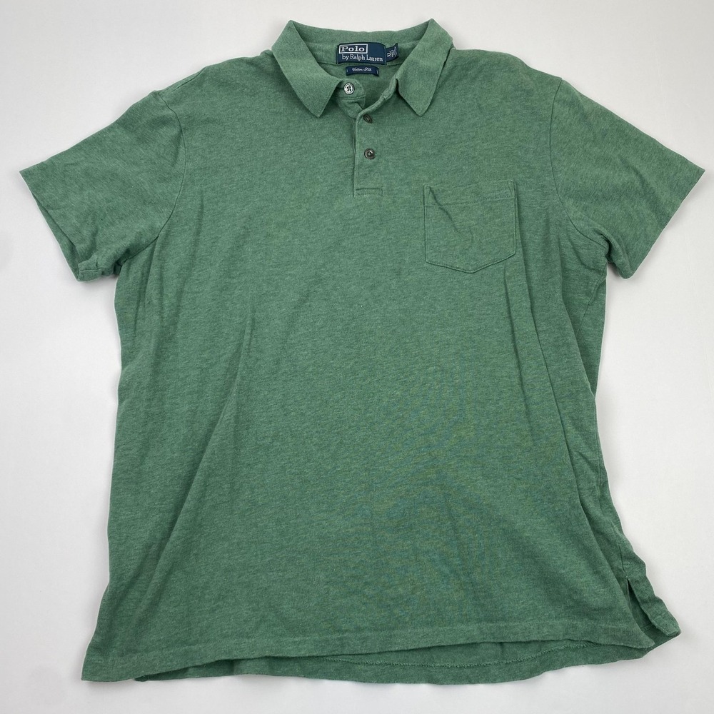 Polo Ralph Lauren Polo Shirt Boys XL Green Cotton Silk Pocket Golf Casual